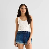 Arizona Womens Juniors Scoop Neck Sleeveless Tank Top