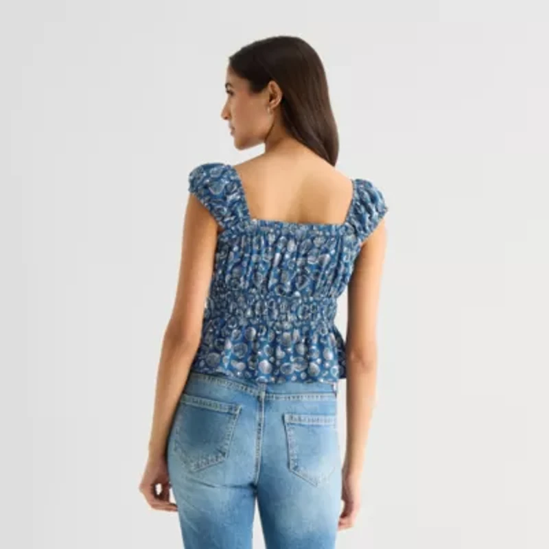 Arizona Womens Juniors Sweetheart Neck Sleeveless Tank Top