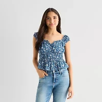 Arizona Womens Juniors Sweetheart Neck Sleeveless Tank Top