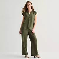 Liz Claiborne Womens Mid Rise Pull-On Pant