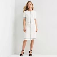 Liz Claiborne Womens Crew Neck Short Sleeve Pullover Sweater