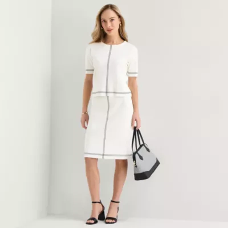 Liz Claiborne Womens Mid Rise Sweater A-Line Skirt