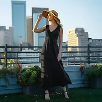 24seven Comfort Apparel Womens Sleeveless Empire Waist Dress