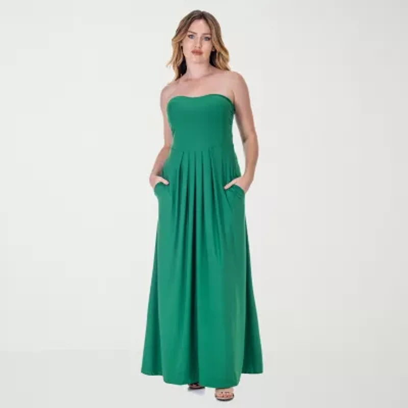 24seven Comfort Apparel Womens Sleeveless A-Line Dress