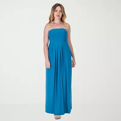 24seven Comfort Apparel Womens Straight Neck Sleeveless A-Line Dress