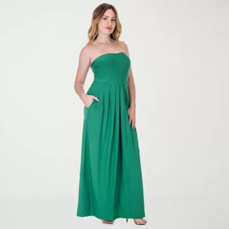 24seven Comfort Apparel Womens Sleeveless A-Line Dress