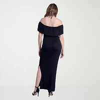 24seven Comfort Apparel Womens Short Sleeve Maxi Dress