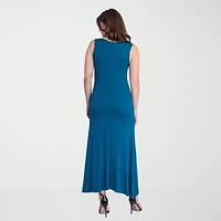 24seven Comfort Apparel Womens Scoop Neck Sleeveless Maxi Dress