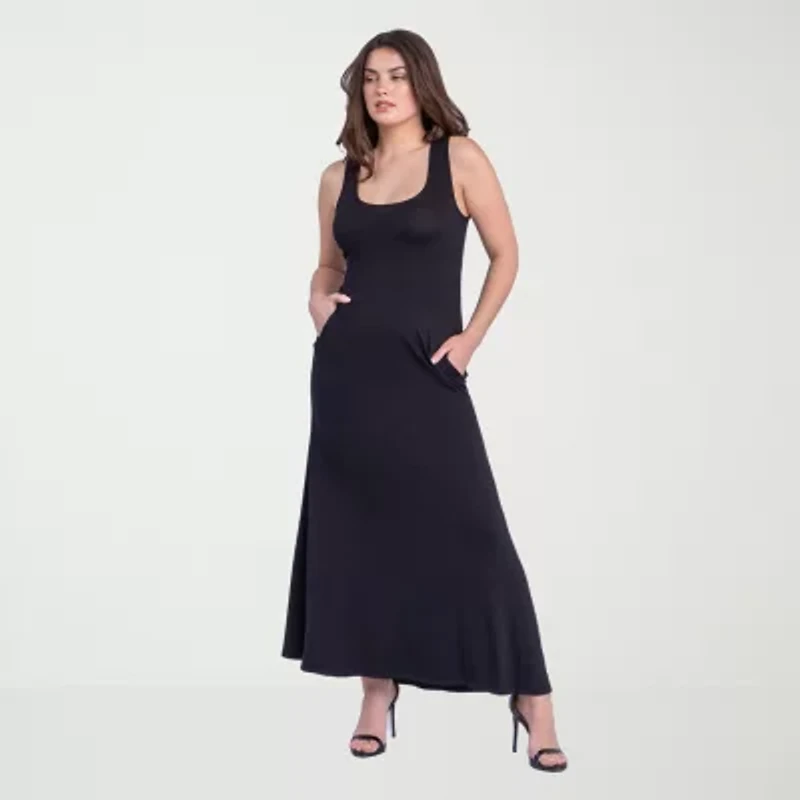 24seven Comfort Apparel Womens Sleeveless Maxi Dress