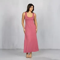 24seven Comfort Apparel Womens Scoop Neck Sleeveless Maxi Dress