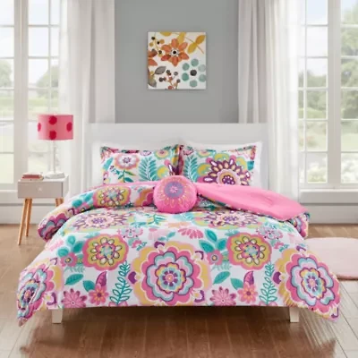 Intelligent Design Corinne Floral Comforter Set with decorative pillow