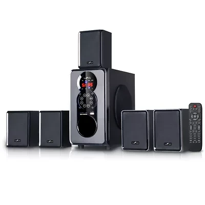 beFree Sound 5.1 Channel Surround Sound Bluetooth Speaker System in Black