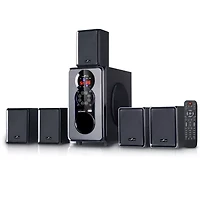 beFree Sound 5.1 Channel Surround Sound Bluetooth Speaker System in Black