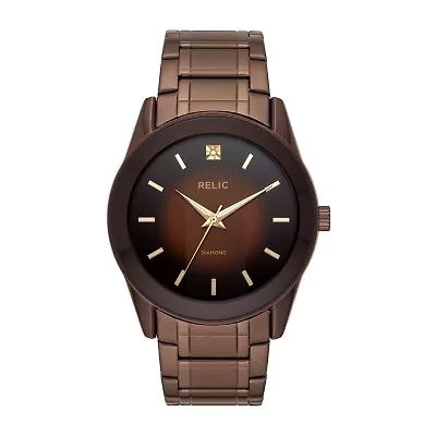 Relic By Fossil Rylan Mens Brown Stainless Steel Bracelet Watch Zr77312