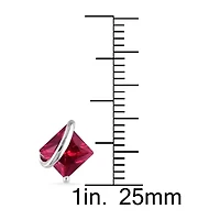 Lab Created Red Ruby Sterling Silver 9.8mm Stud Earrings