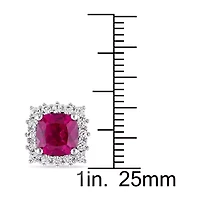 Lab Created Red Ruby Sterling Silver 11mm Stud Earrings