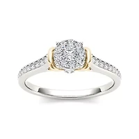 1/3 CT.T.W. Natural Diamond 10K Two-Tone Gold Engagement Ring