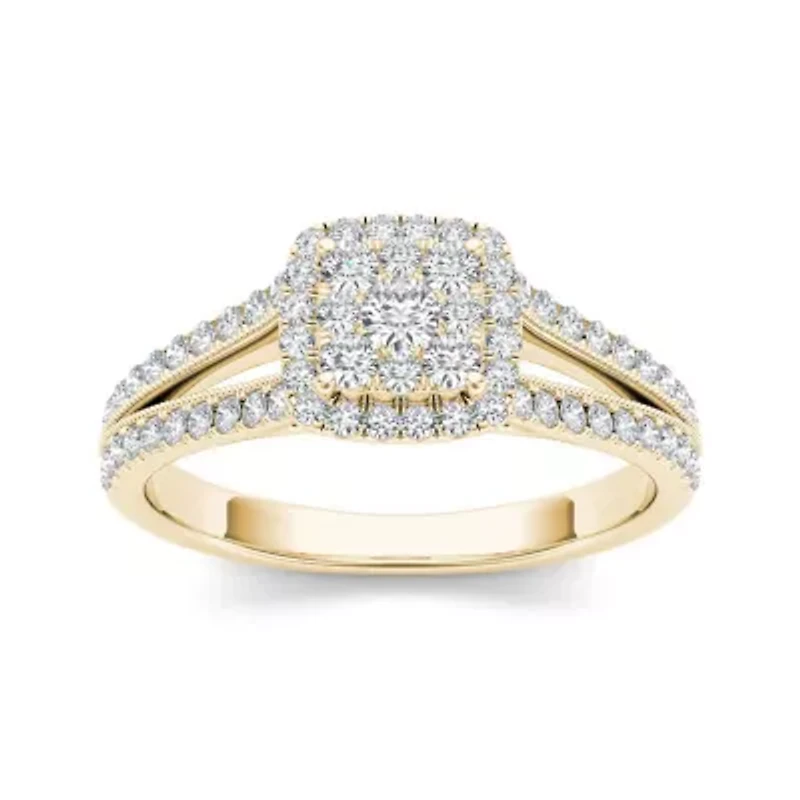 1/ CT.T.W. Natural Diamond 10K Yellow Gold Engagement Ring