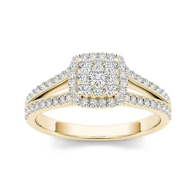 1/ CT.T.W. Natural Diamond 10K Yellow Gold Engagement Ring