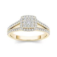 1/ CT.T.W. Natural Diamond 10K Yellow Gold Engagement Ring