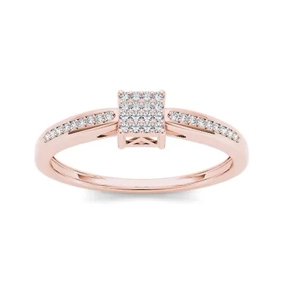 1/6 CT.T.W. Natural Diamond 10K Rose Gold Engagement Ring