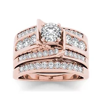 1 1/4 CT.T.W. Natural Diamond 14K Rose Gold Bridal Set1 Set