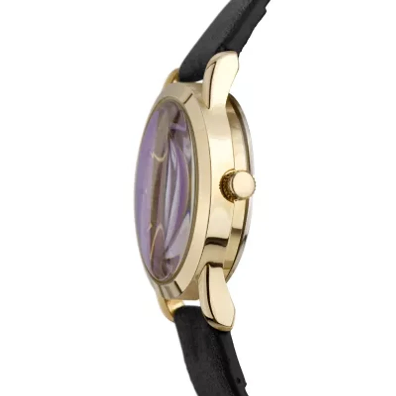 Geneva Womens Black Strap Watch Pt7784gdbk