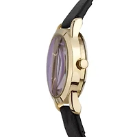 Geneva Womens Black Strap Watch Pt7784gdbk