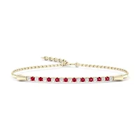 Womens 1/8 CT. T.W. Lead Glass-Filled Red Ruby 10K Gold Tennis Bracelet