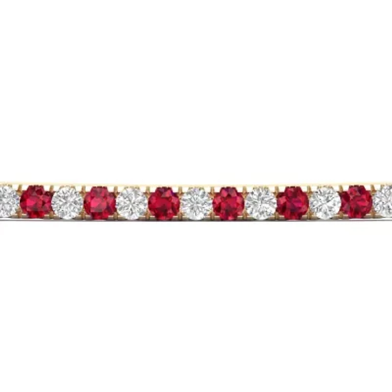 Womens 1/8 CT. T.W. Lead Glass-Filled Red Ruby 10K Gold Tennis Bracelet