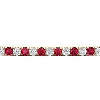 Womens 1/8 CT. T.W. Lead Glass-Filled Red Ruby 10K Gold Tennis Bracelet