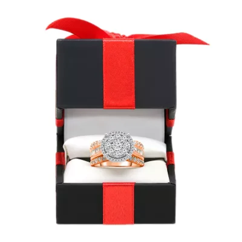 Womens 2 CT. T.W. Natural White Diamond 10K Rose Gold Round Engagement Ring