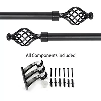 Deco Window Swirl Iron 3/4 IN Adjustable Curtain Rod