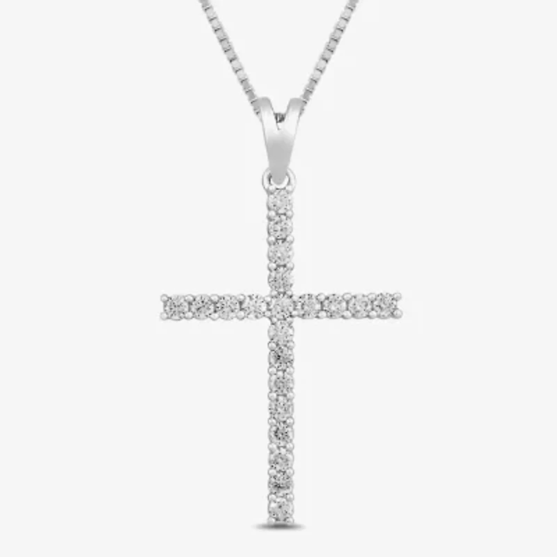 Womens 1/2 CT. T.W. Lab Grown White Diamond Sterling Silver 18 Inch Pendant Necklace