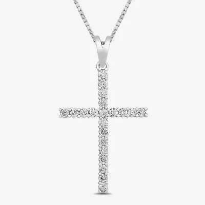 Womens 1/2 CT. T.W. Lab Grown White Diamond Sterling Silver 18 Inch Pendant Necklace