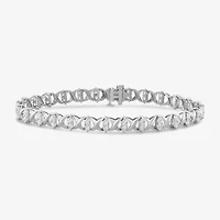 Womens 3 CT. T.W. Lab Grown White Diamond 10K White Gold Tennis Bracelet