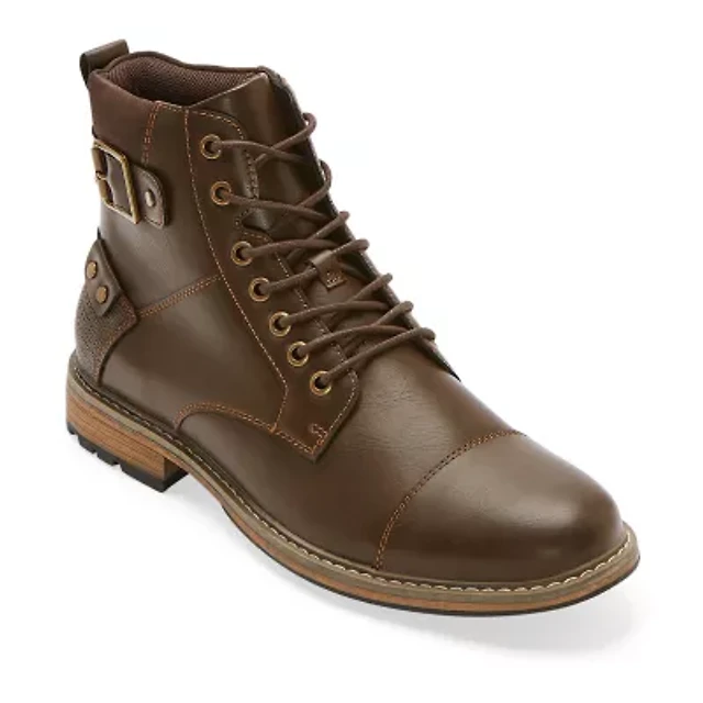 Home | J. Ferrar Mens Slate Block Heel Lace Up Boots at  display picture 2