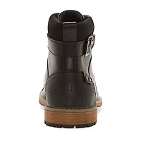 J. Ferrar Mens Slate Block Heel Lace Up Boots