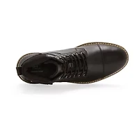 J. Ferrar Mens Slate Block Heel Lace Up Boots