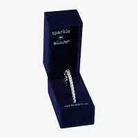 Sparkle Allure Womens Cubic Zirconia Pure Silver Over Brass Bangle Bracelet