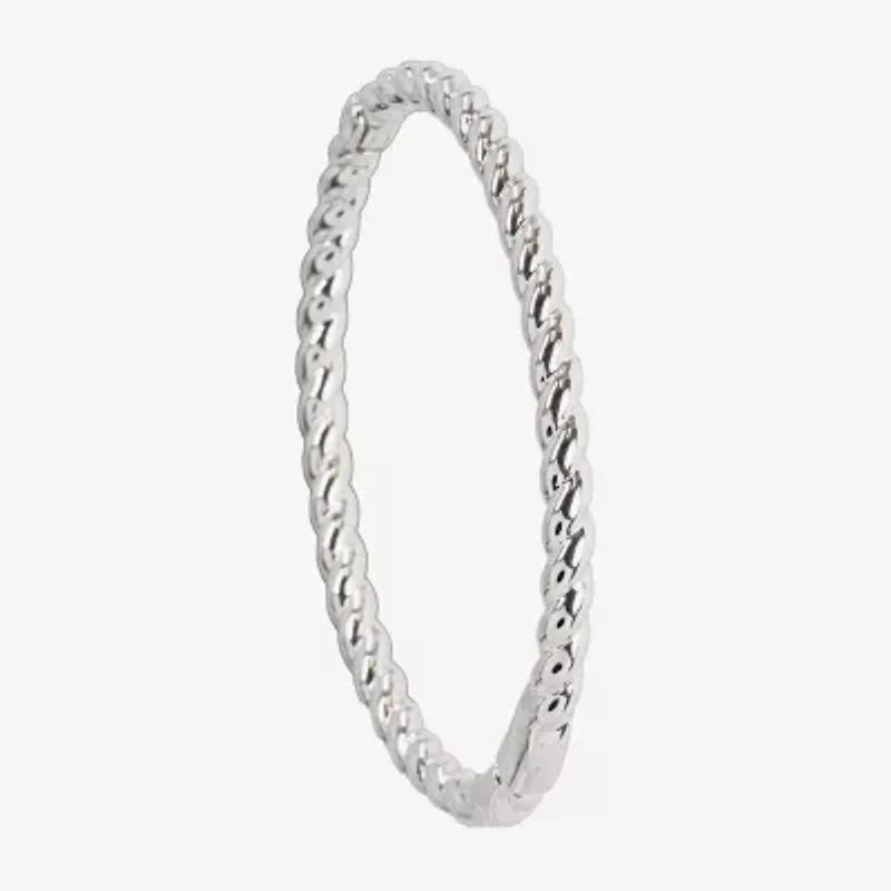 Sparkle Allure Womens Cubic Zirconia Pure Silver Over Brass Bangle Bracelet