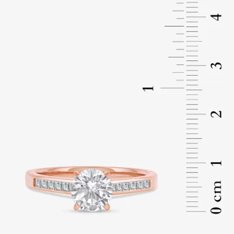 Womens 1 1/4 CT. T.W. Natural White Diamond 14K Rose Gold Round Engagement Ring