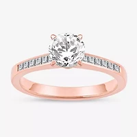 Womens 1 1/4 CT. T.W. Natural White Diamond 14K Rose Gold Round Engagement Ring