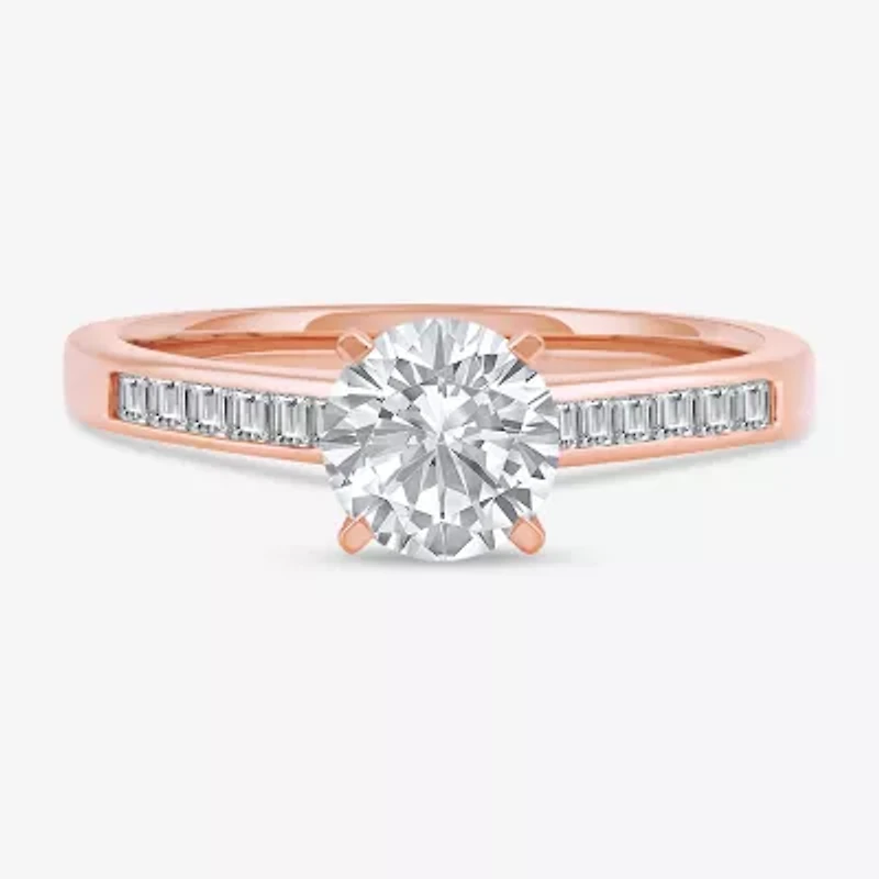 Womens 1 1/4 CT. T.W. Natural White Diamond 14K Rose Gold Round Engagement Ring