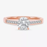 Womens 1 1/4 CT. T.W. Natural White Diamond 14K Rose Gold Round Engagement Ring