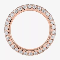 (F / Si2) Womens 6.5MM 3 CT. T.W. Lab Grown White Diamond 10K Gold Eternity Band