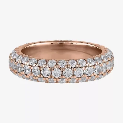 (F / Si2) Womens 6.5MM 3 CT. T.W. Lab Grown White Diamond 10K Gold Eternity Band