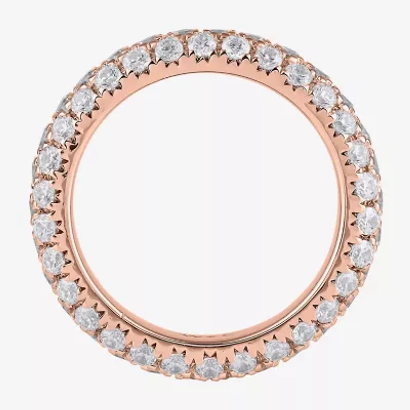 (F / Si2) Womens 4MM 1 CT. T.W. Lab Grown White Diamond 10K Gold Eternity Band