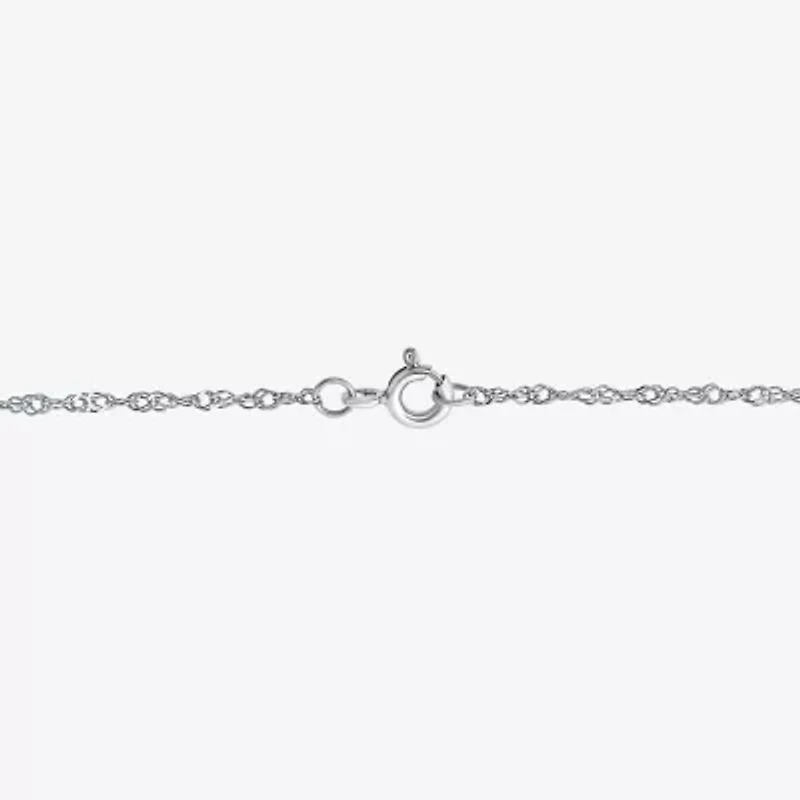 Diamonart "Mom" Womens White Cubic Zirconia Sterling Silver Heart 18 Inch Pendant Necklace