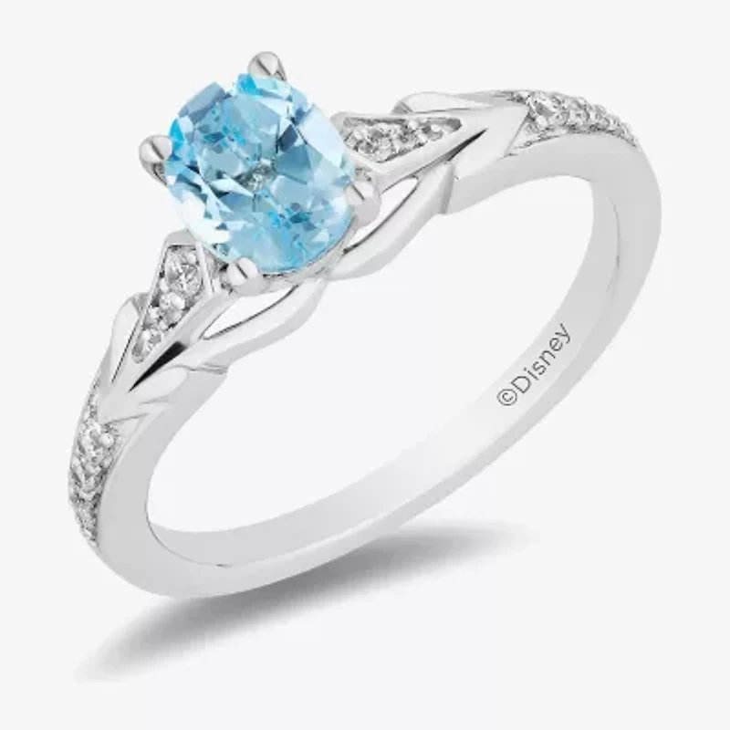 Womens 1/10 CT. T.W. Genuine Blue Topaz Sterling Silver Elsa Frozen Cocktail Ring